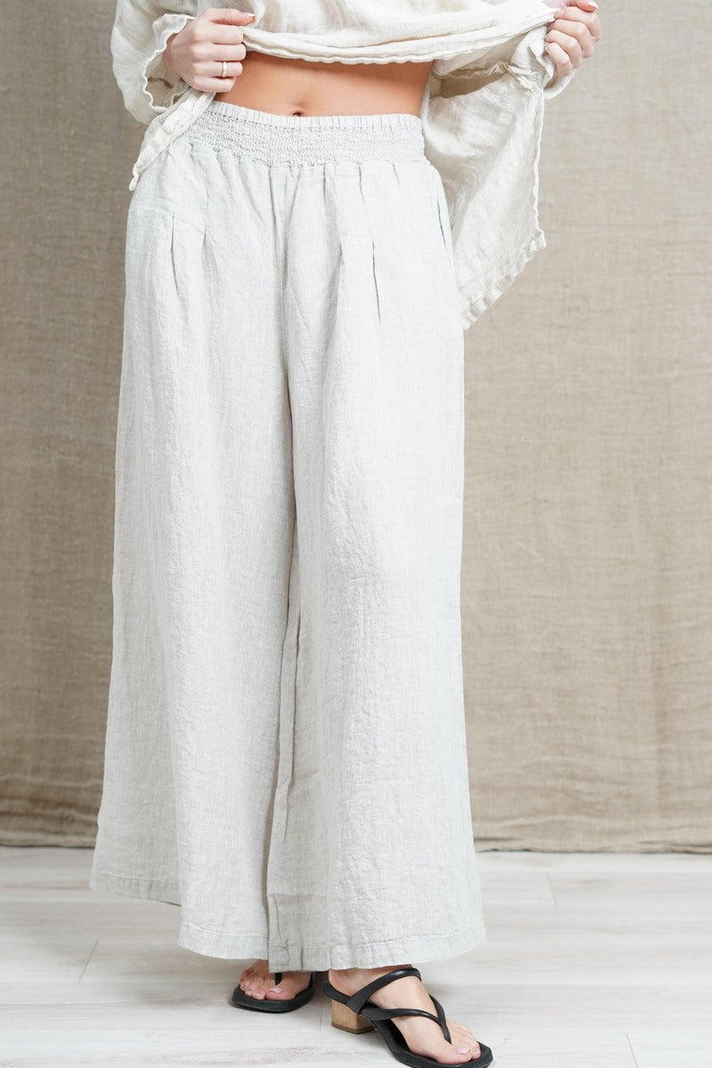 Mia Linen Pants Chambray Oat