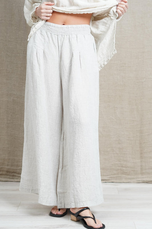 Mia Linen Pants Chambray Oat