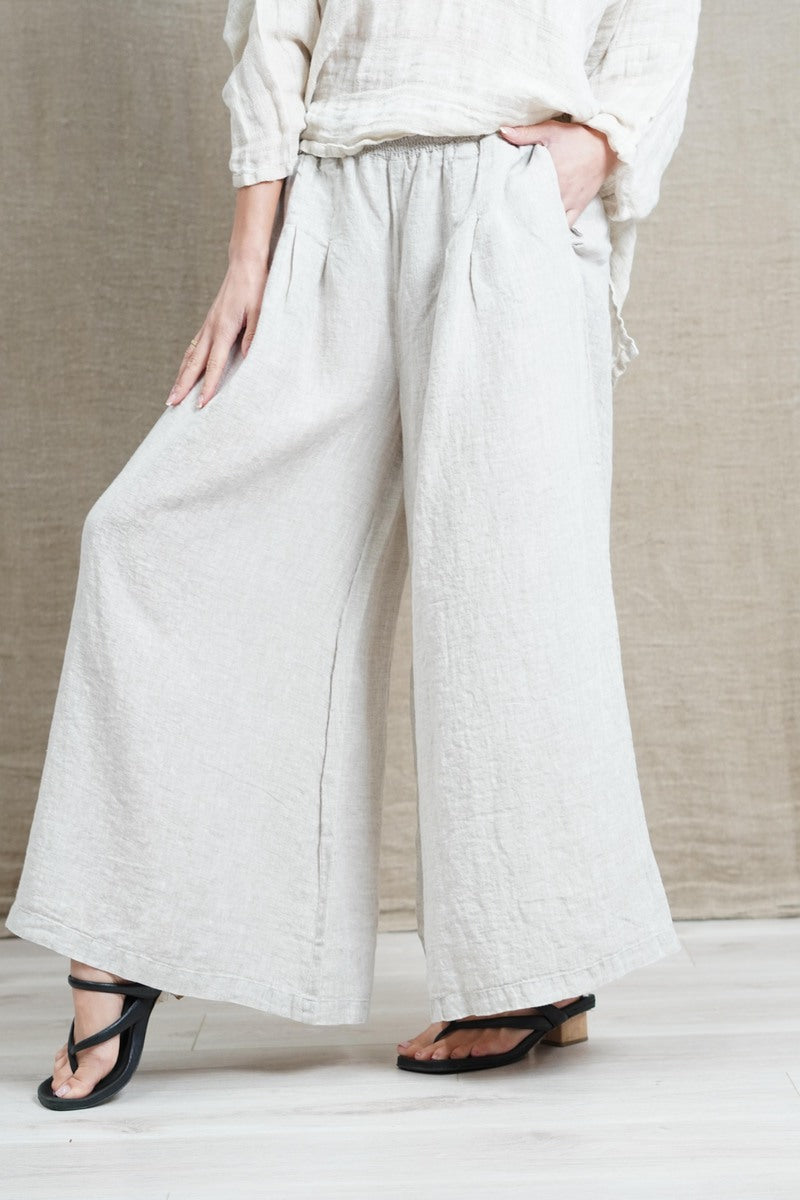 Mia Linen Pants Chambray Oat
