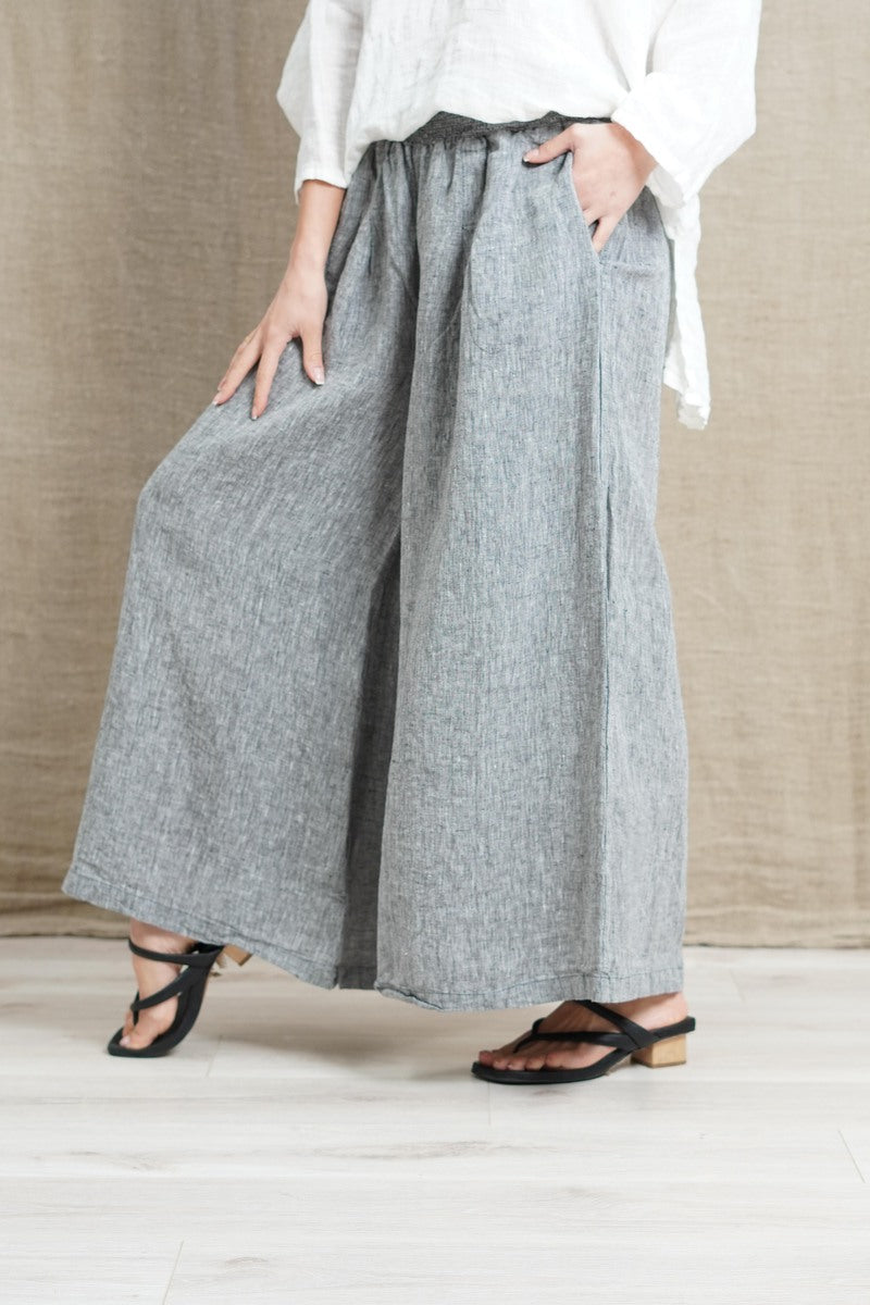 Mia Linen Pants Chambray Grey
