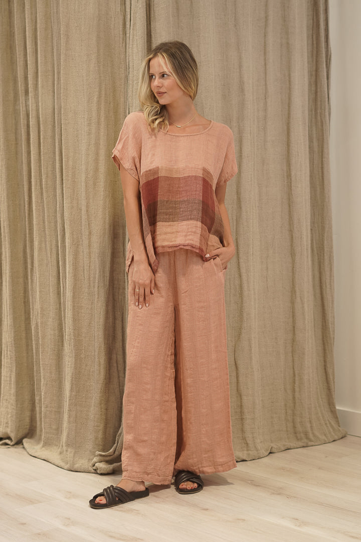 Milia Box Top Cameo Brown Check/Combo