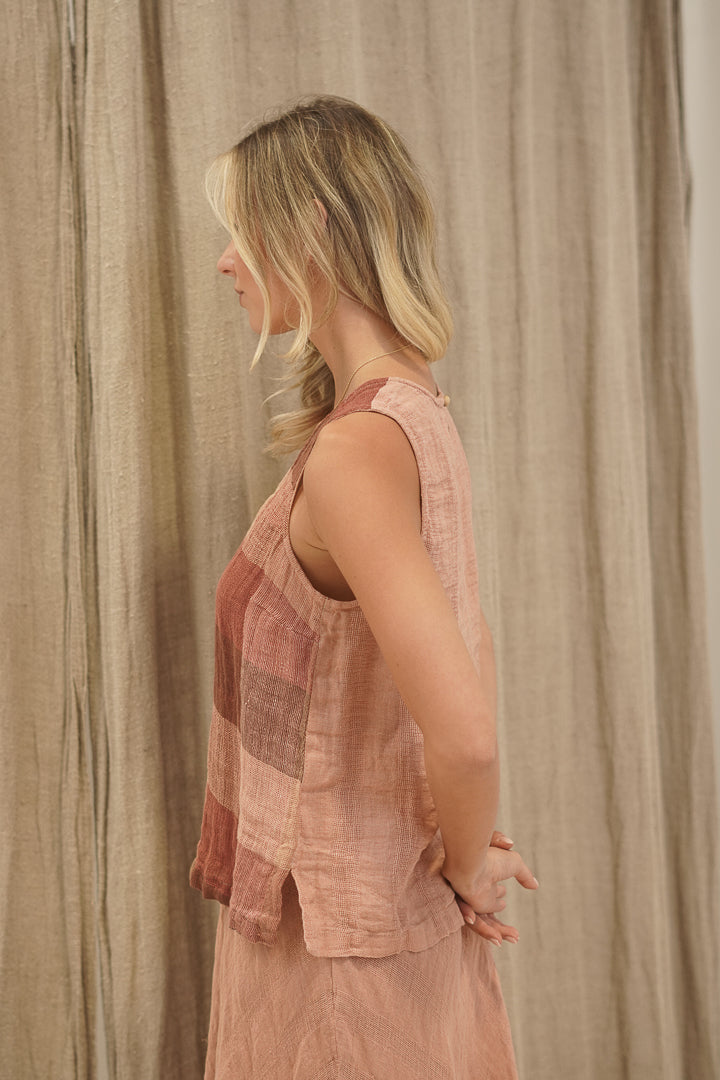 Mirabella Sleeveless Top Cameo Brown Check/Combo