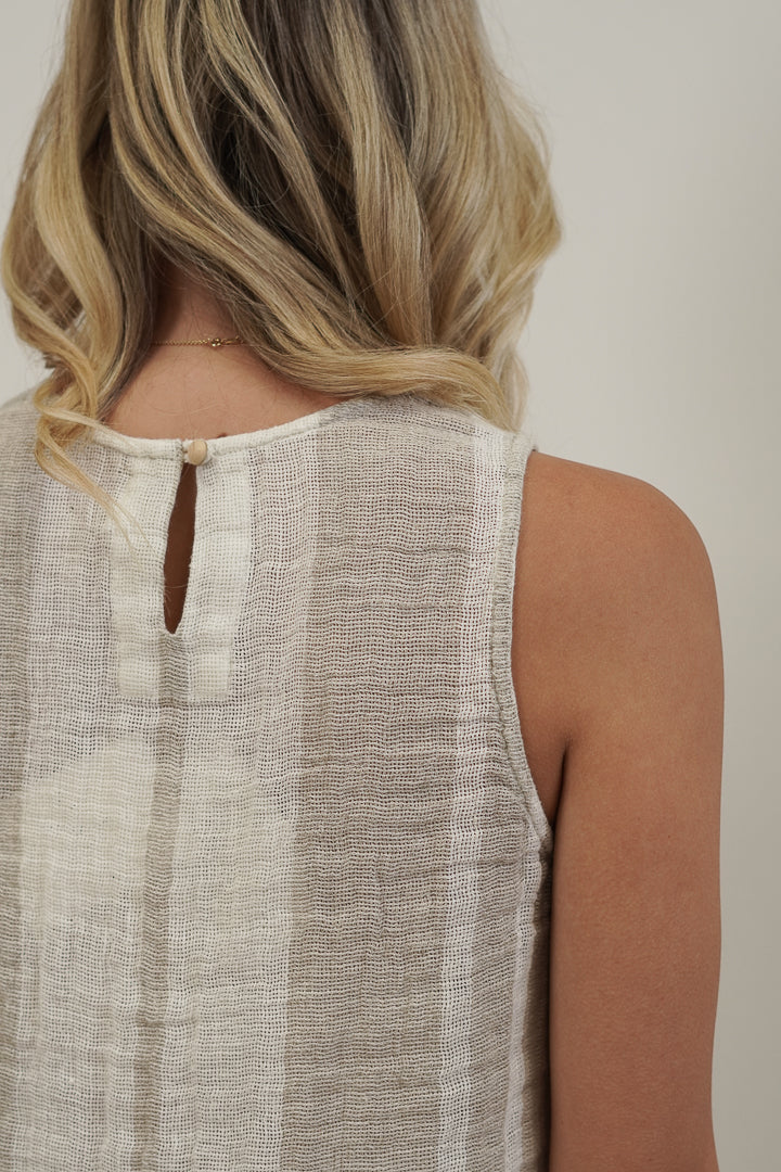 Mirabella Top Natural Stripey