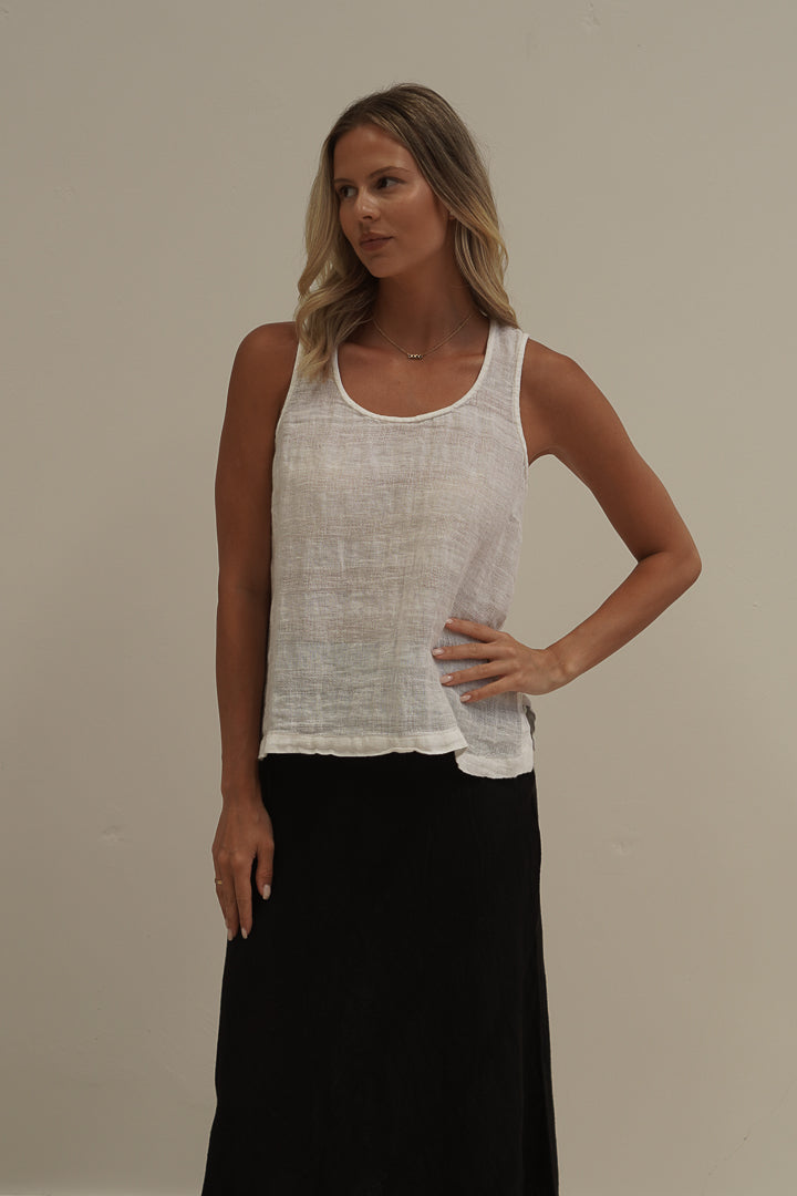 Mirabella Sleeveless Top White Combo