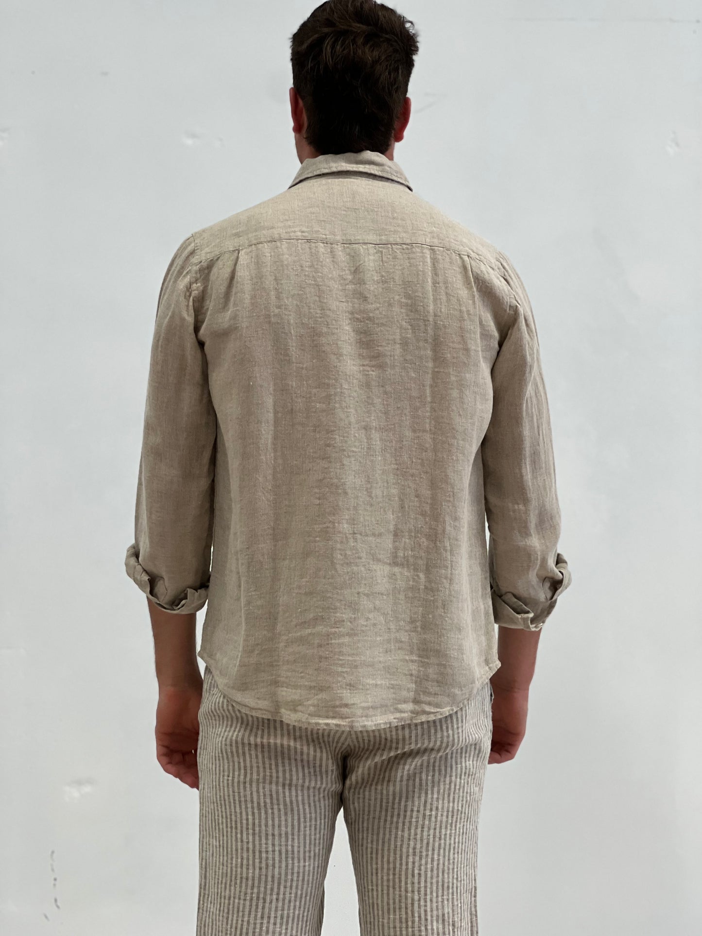 Mark Long Sleeve Linen Shirt Natural