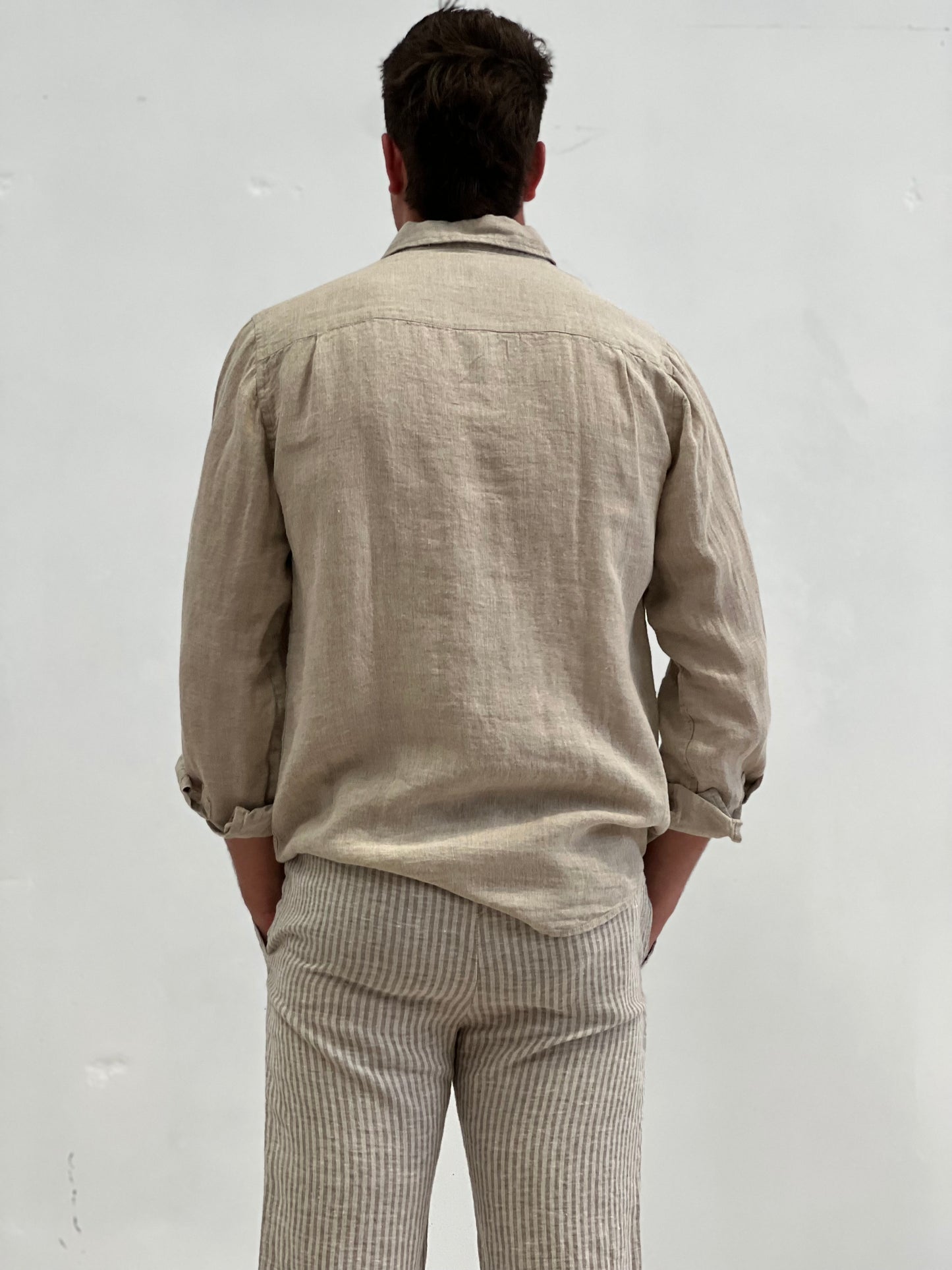 Mark Long Sleeve Linen Shirt Natural