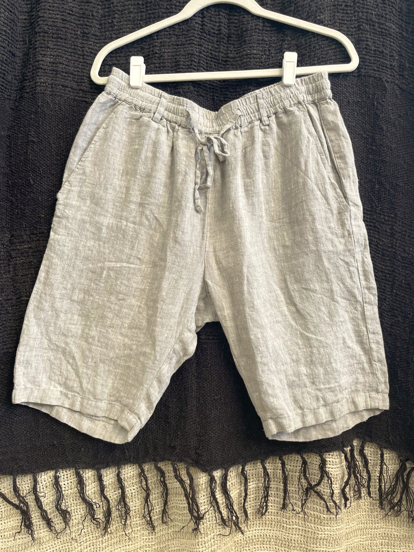 Mark Linen Shorts Chambray Grey