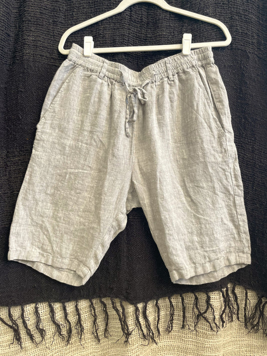 Mark Linen Shorts Chambray Grey