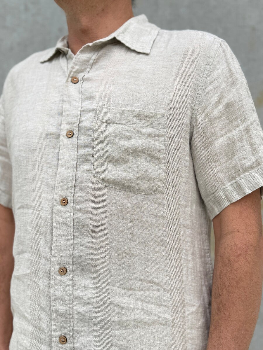 Mark Short Sleeve Top Oat Mesh Combo Linen