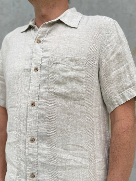 Mark Short Sleeve Top Oat Mesh Combo Linen