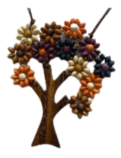 Tree of Life Floral Leafs Wooden Pendant Necklace N6-6036