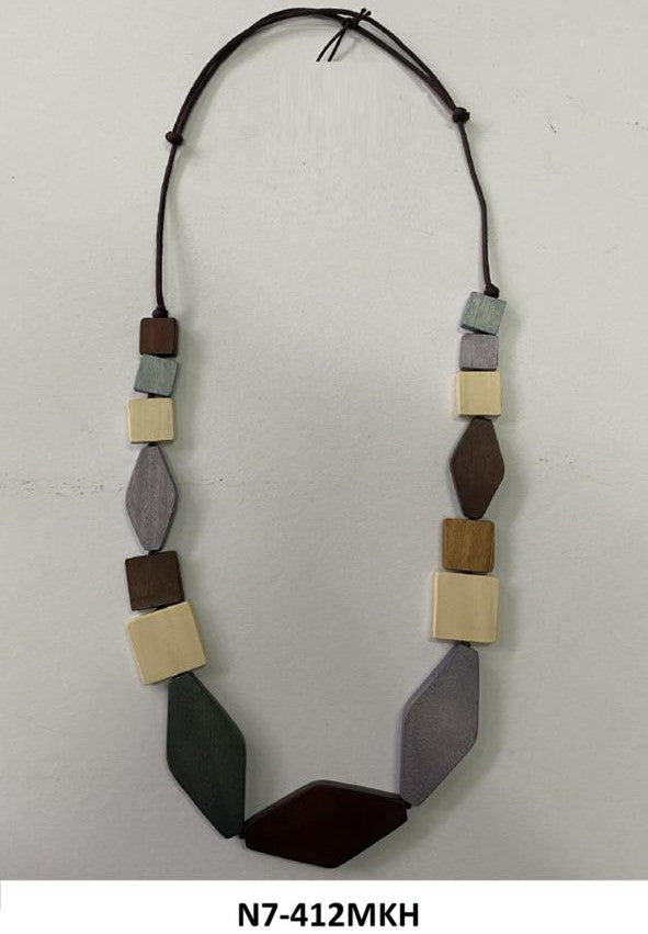 GEO Cubes and Diamond Shapes Necklace N7-412