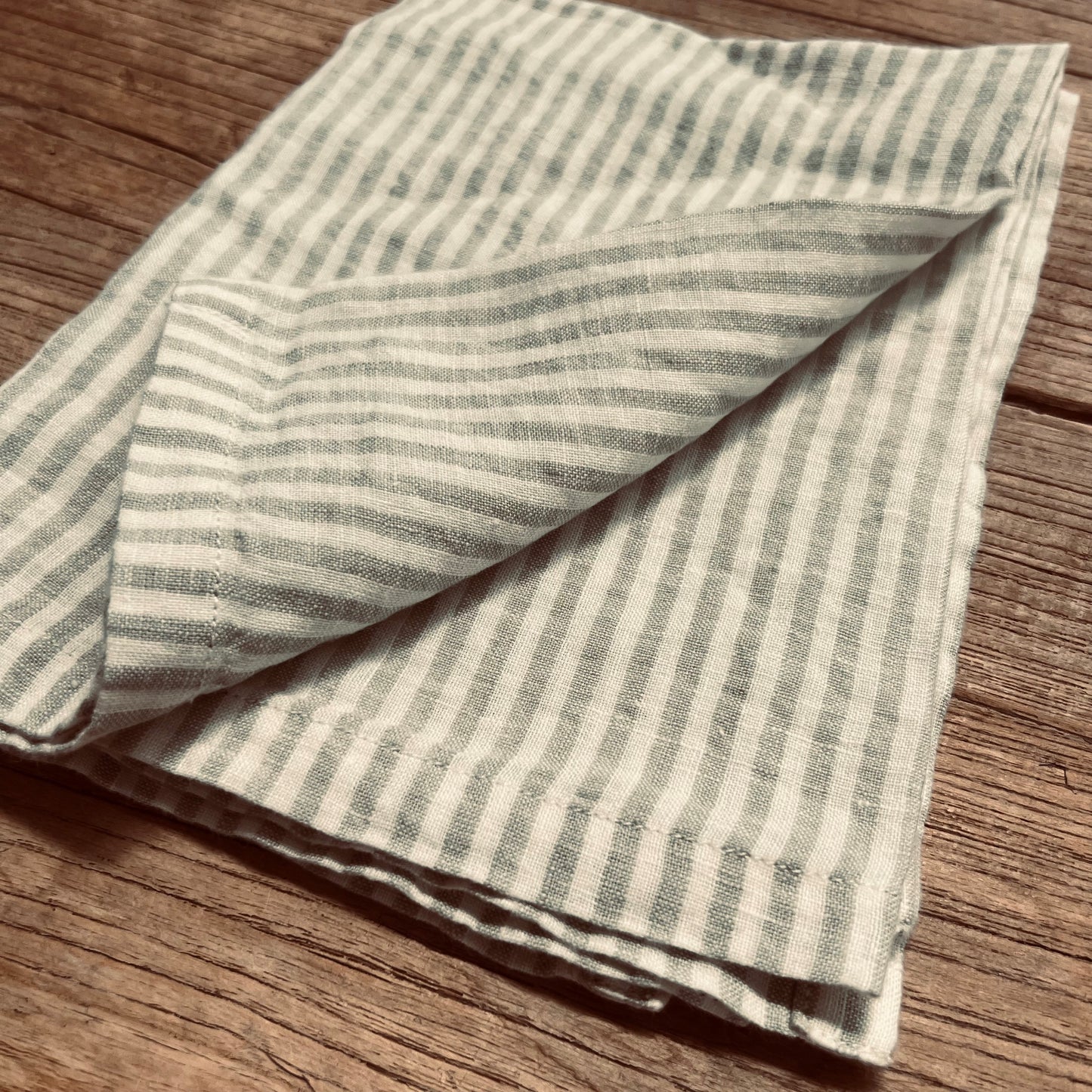 S/4 Dessert Sage Stripe Napkin