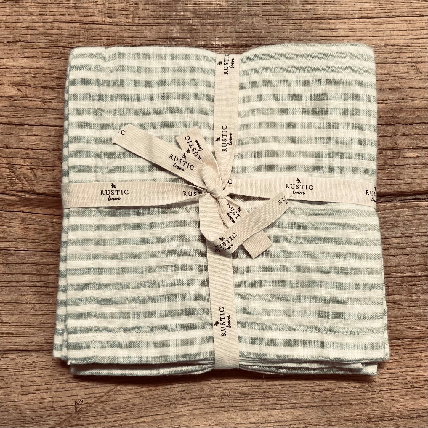 S/4 Dessert Sage Stripe Napkin