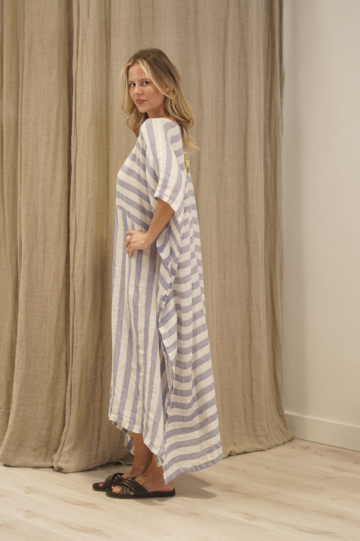 Erika Oversized Kaftan Heather Blue Combo