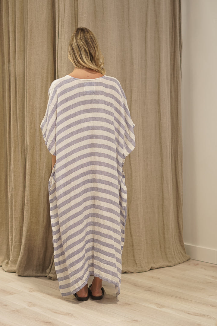 Erika Oversized Kaftan Heather Blue Combo