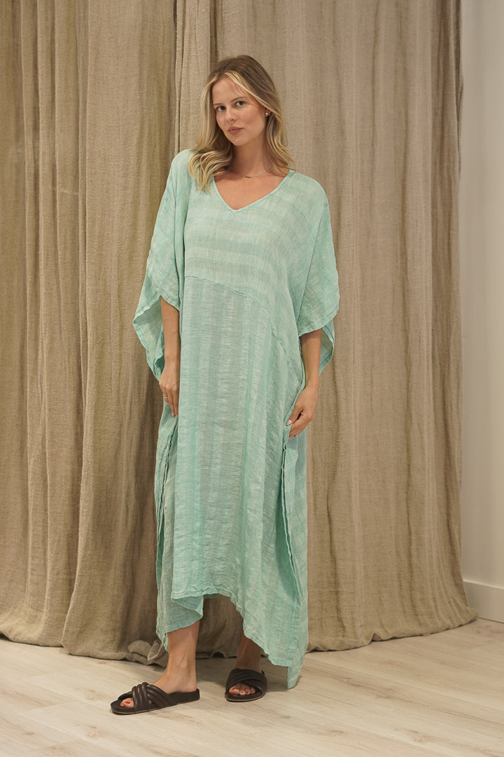 Erika Oversized Kaftan Cascade Green Combo