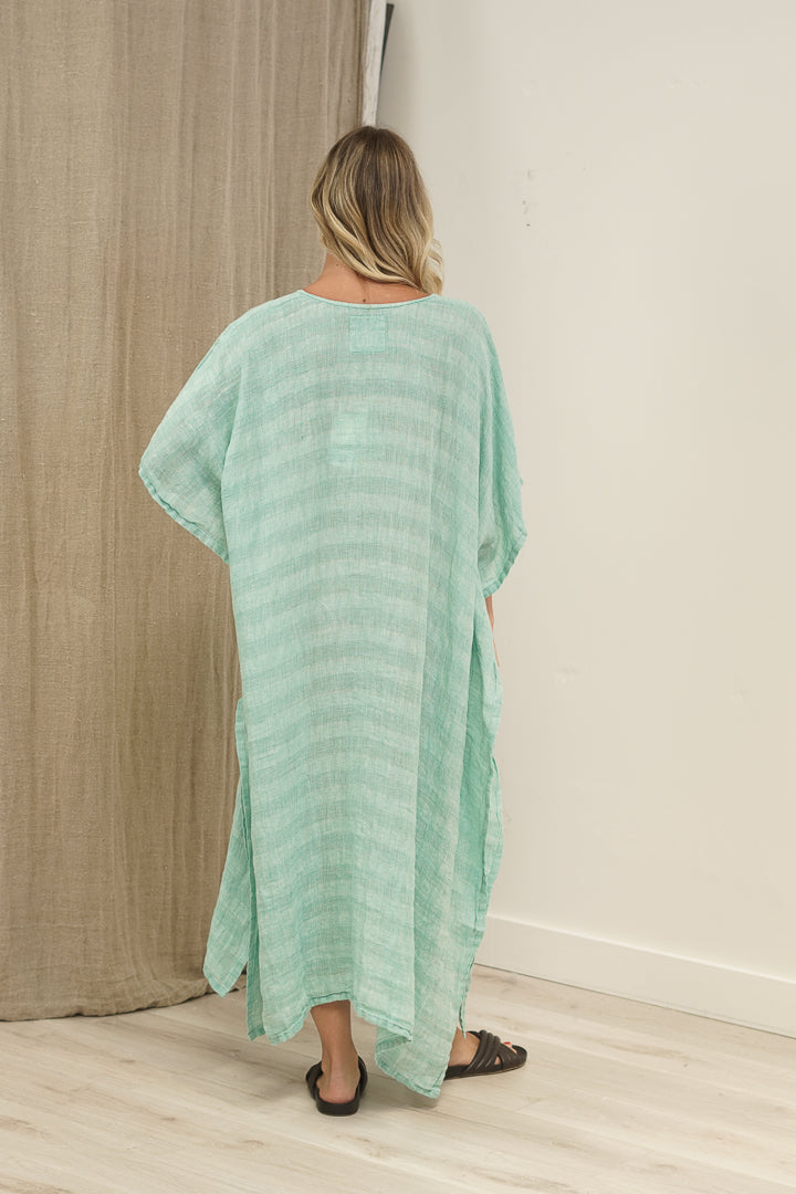 Erika Oversized Kaftan Cascade Green Combo