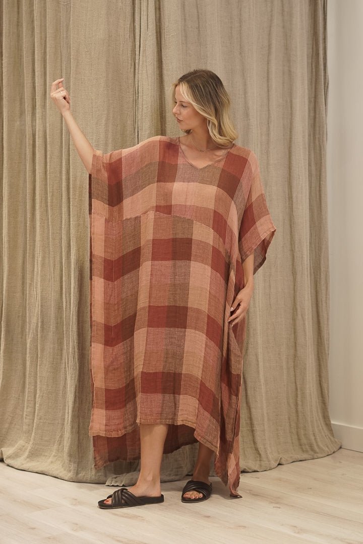 Erika Oversized Kaftan Cameo Brown Combo