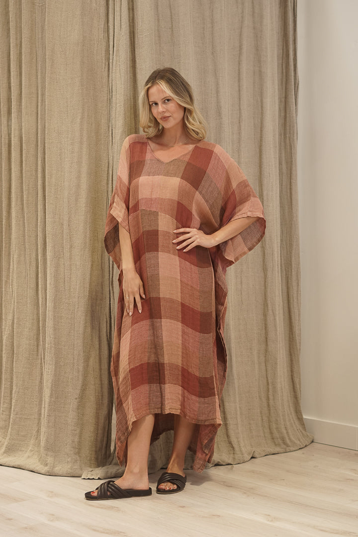 Erika Oversized Kaftan Cameo Brown Combo