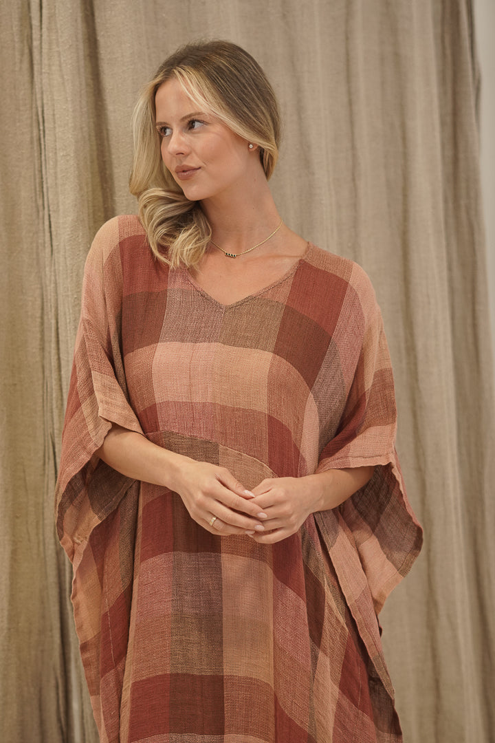 Erika Oversized Kaftan Cameo Brown Combo