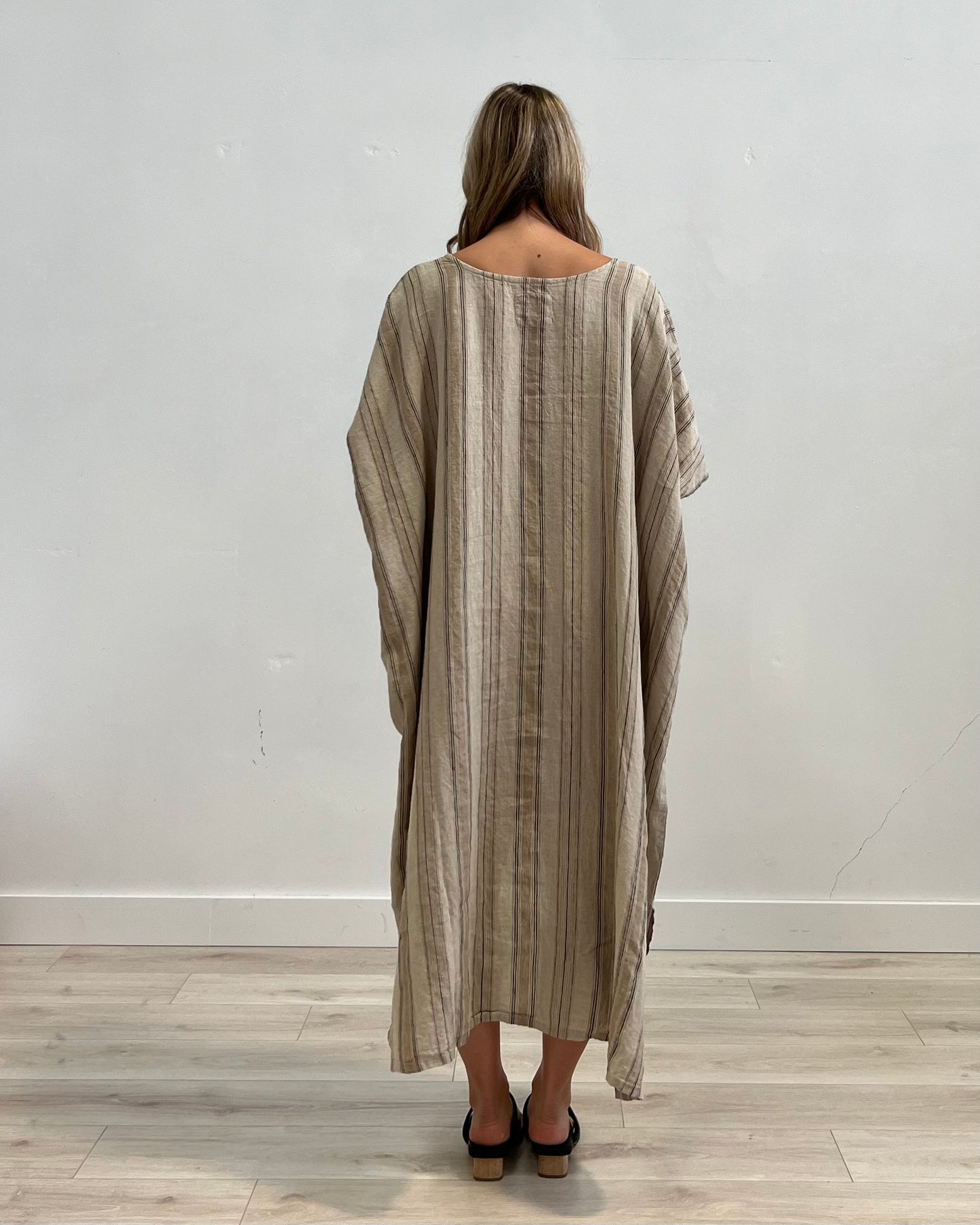 Erika Oversized Kaftan - Sepia Tint Stripe