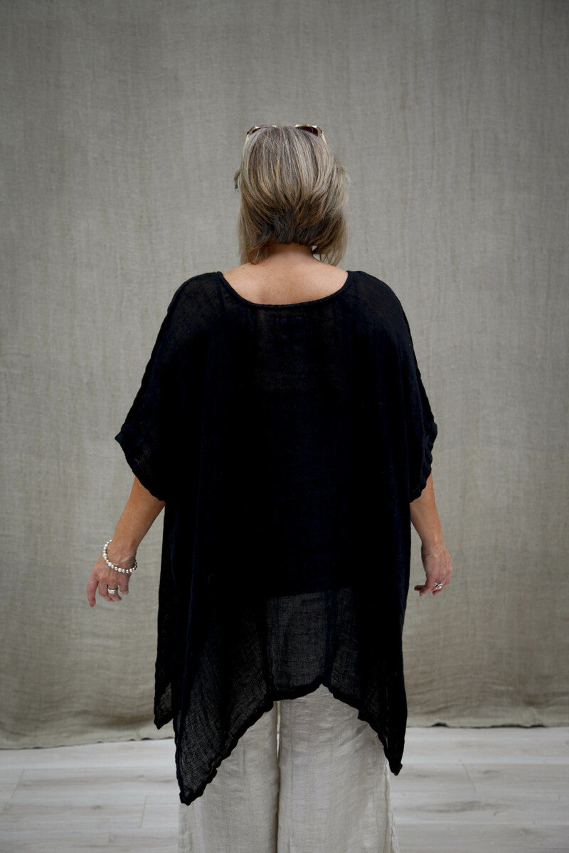 Luna Black Mesh Wide Top