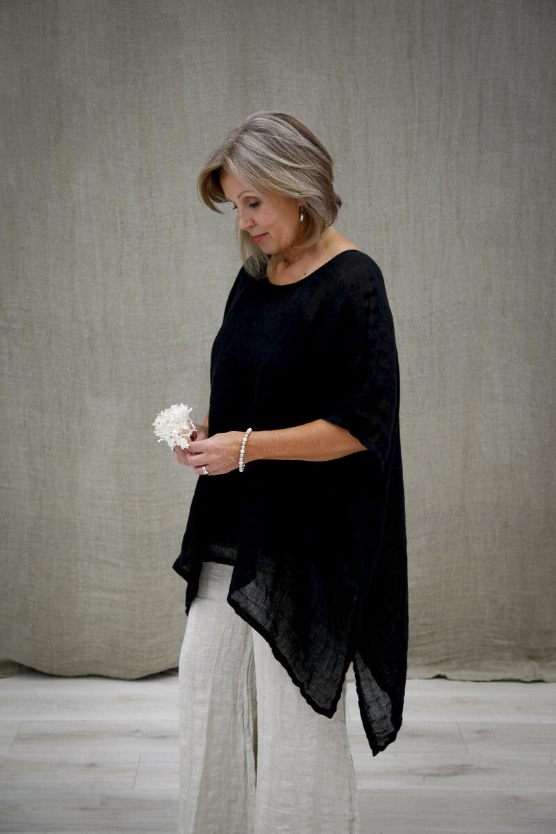 Luna Black Mesh Wide Top