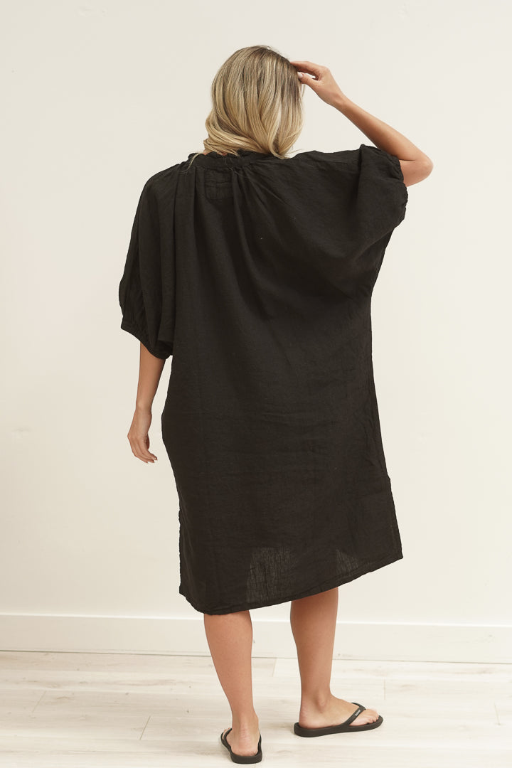 Orabella V-Neck Dress Black (With Pockets!)