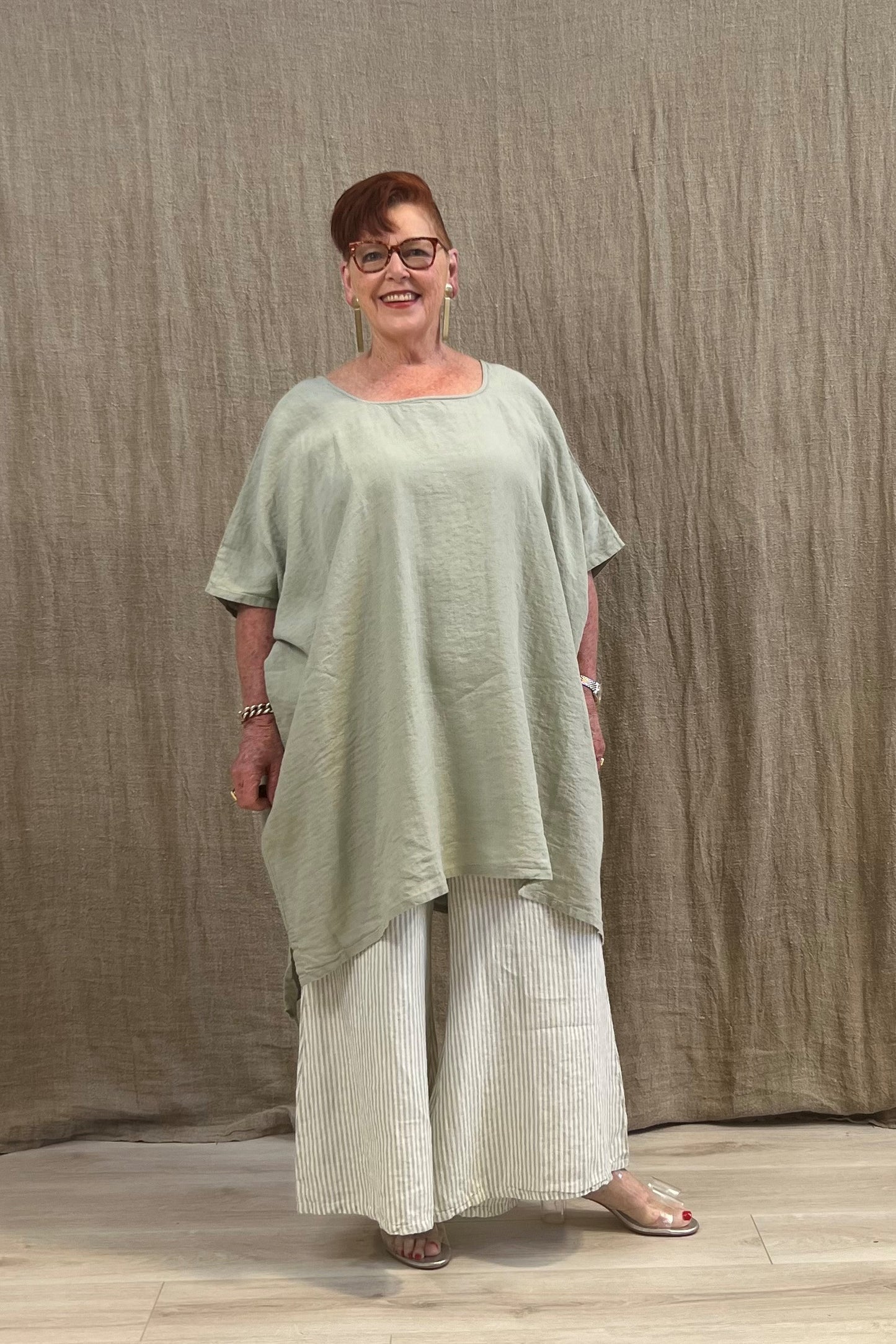 Maria Oversized Short Kaftan Desert Sage