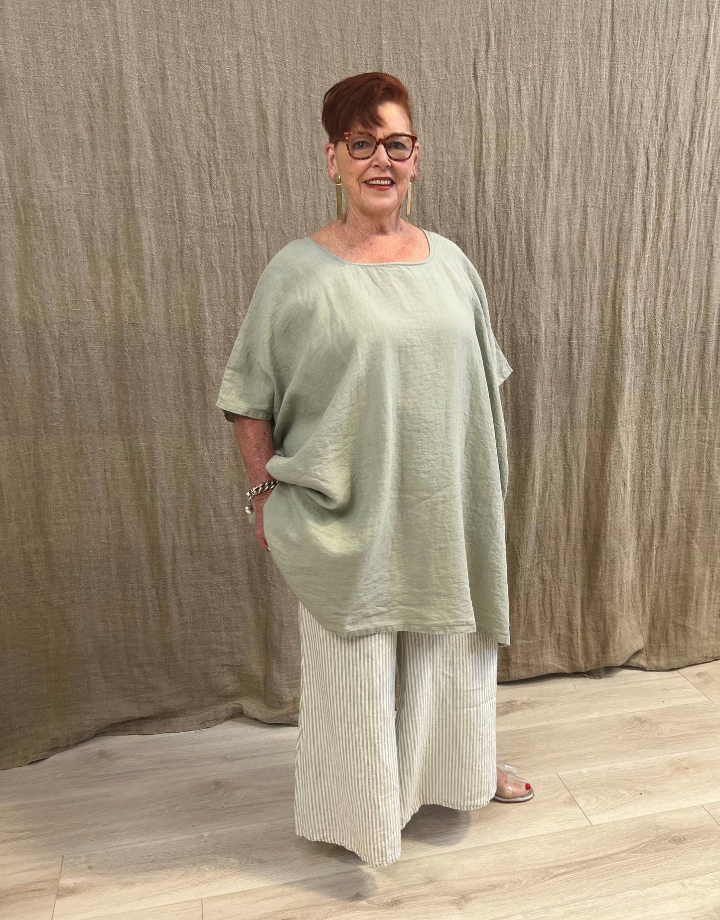 Maria Oversized Short Kaftan Desert Sage