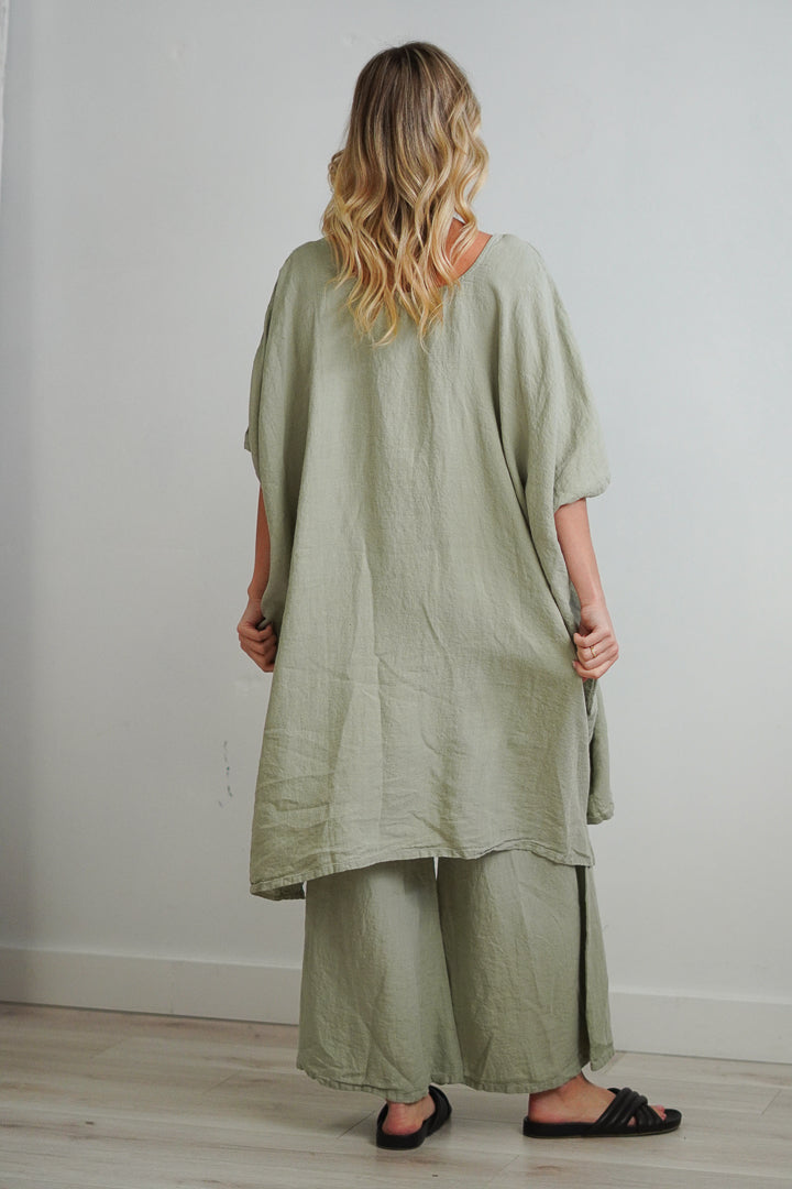 Maria Oversized Short Kaftan Desert Sage