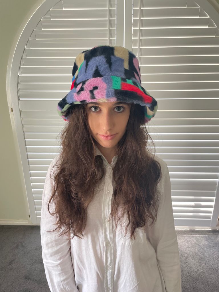 Faux Fur Bucket Hat Multicoloured 7073