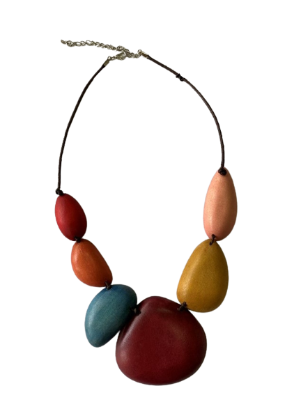 Chunky Wooden Beaded Necklace N6-6223