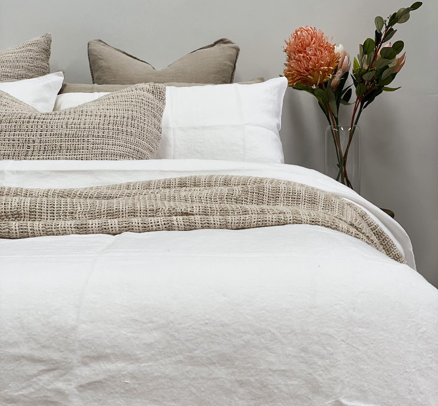 Basics Linen Quilt Cover White