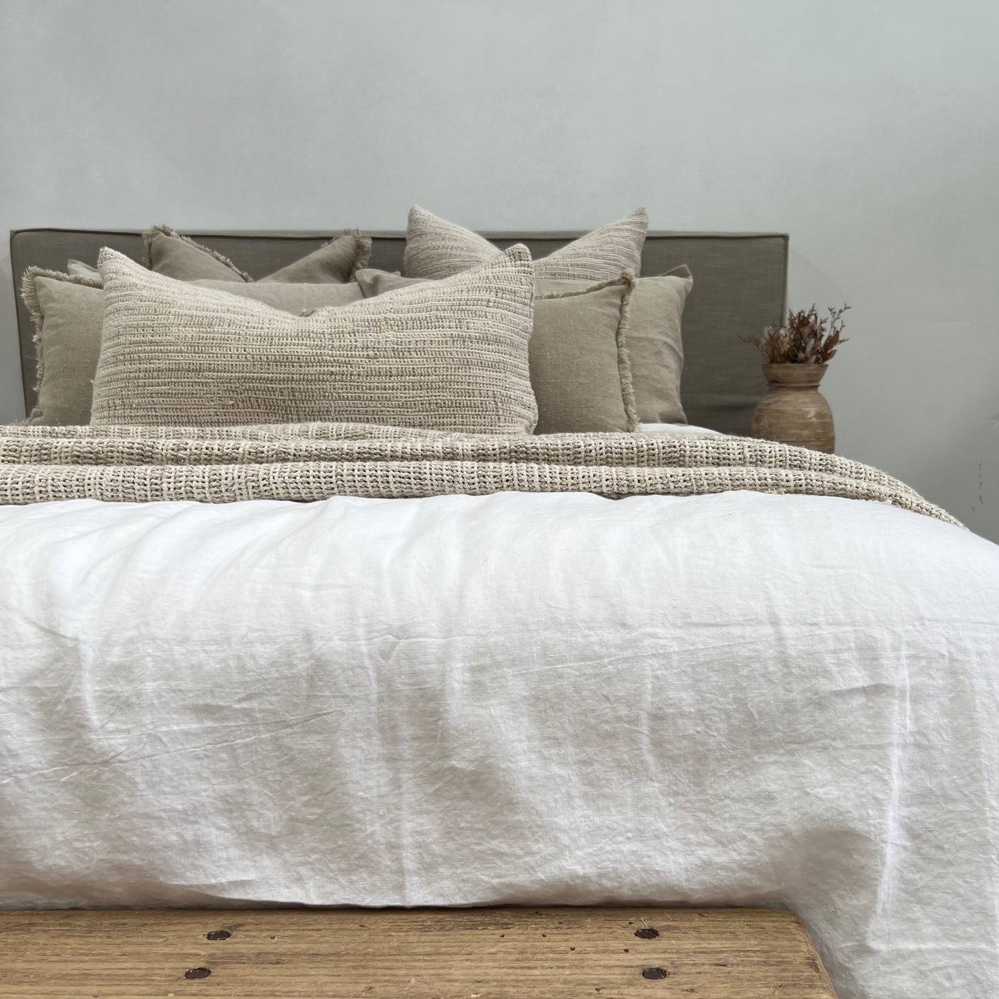 Basics Linen Quilt Cover White