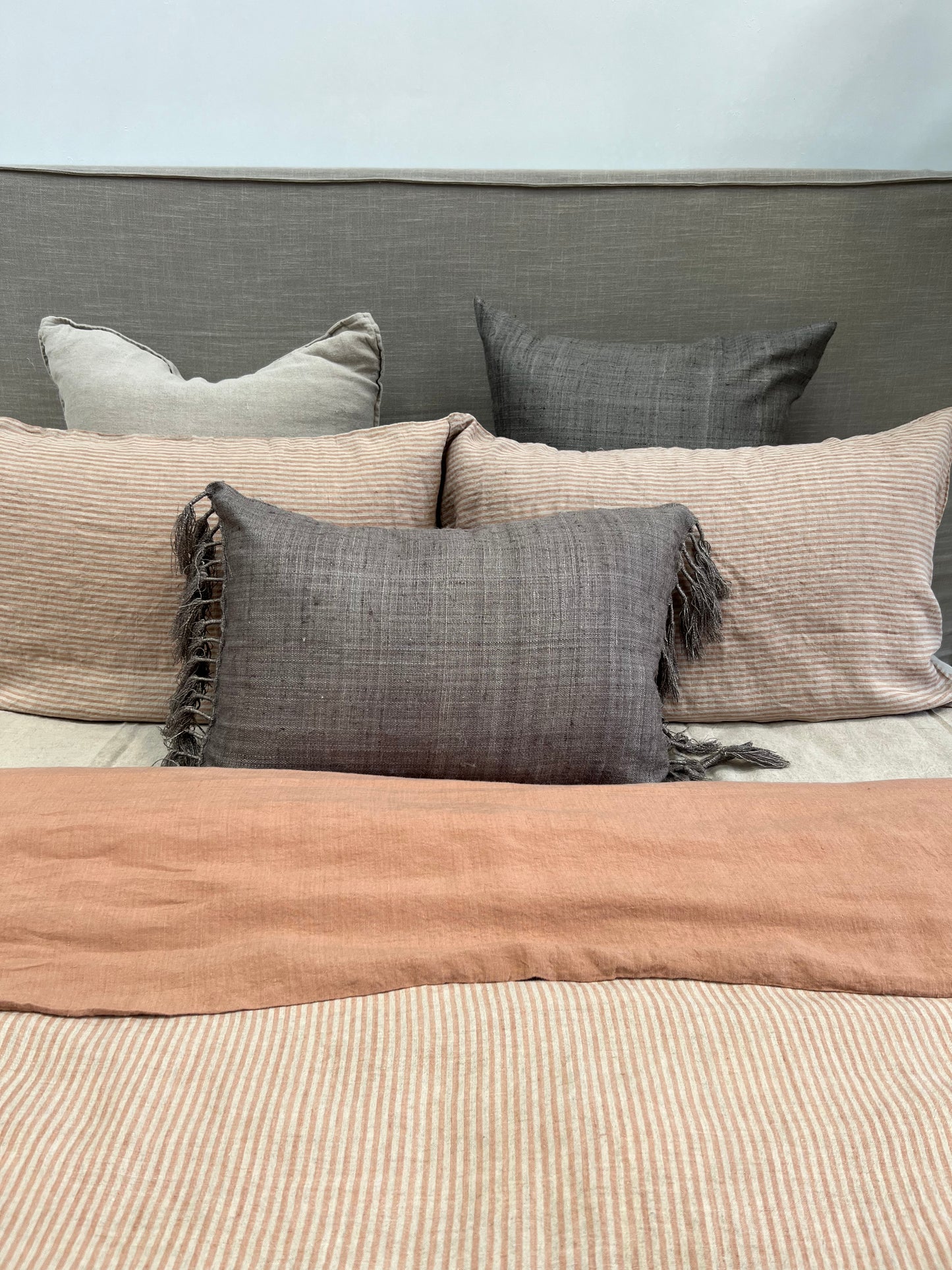 Noemi Reversible Quilt Cover Sandstone Stripe
