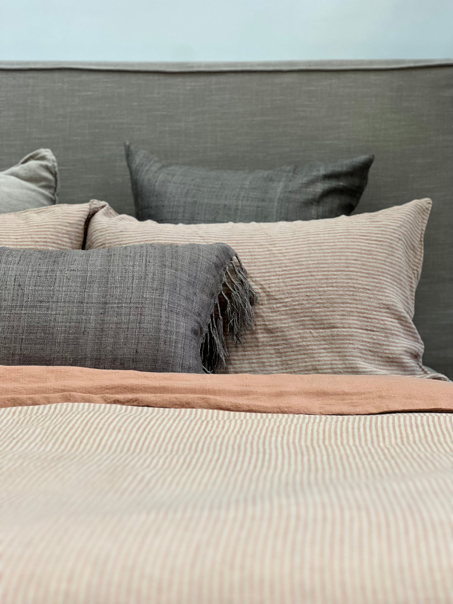 Noemi Reversible Quilt Cover Sandstone Stripe