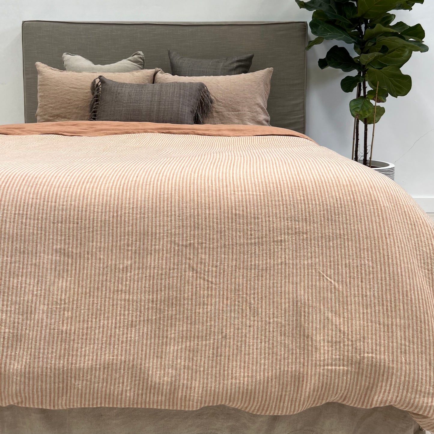 Noemi Reversible Quilt Cover Sandstone Stripe