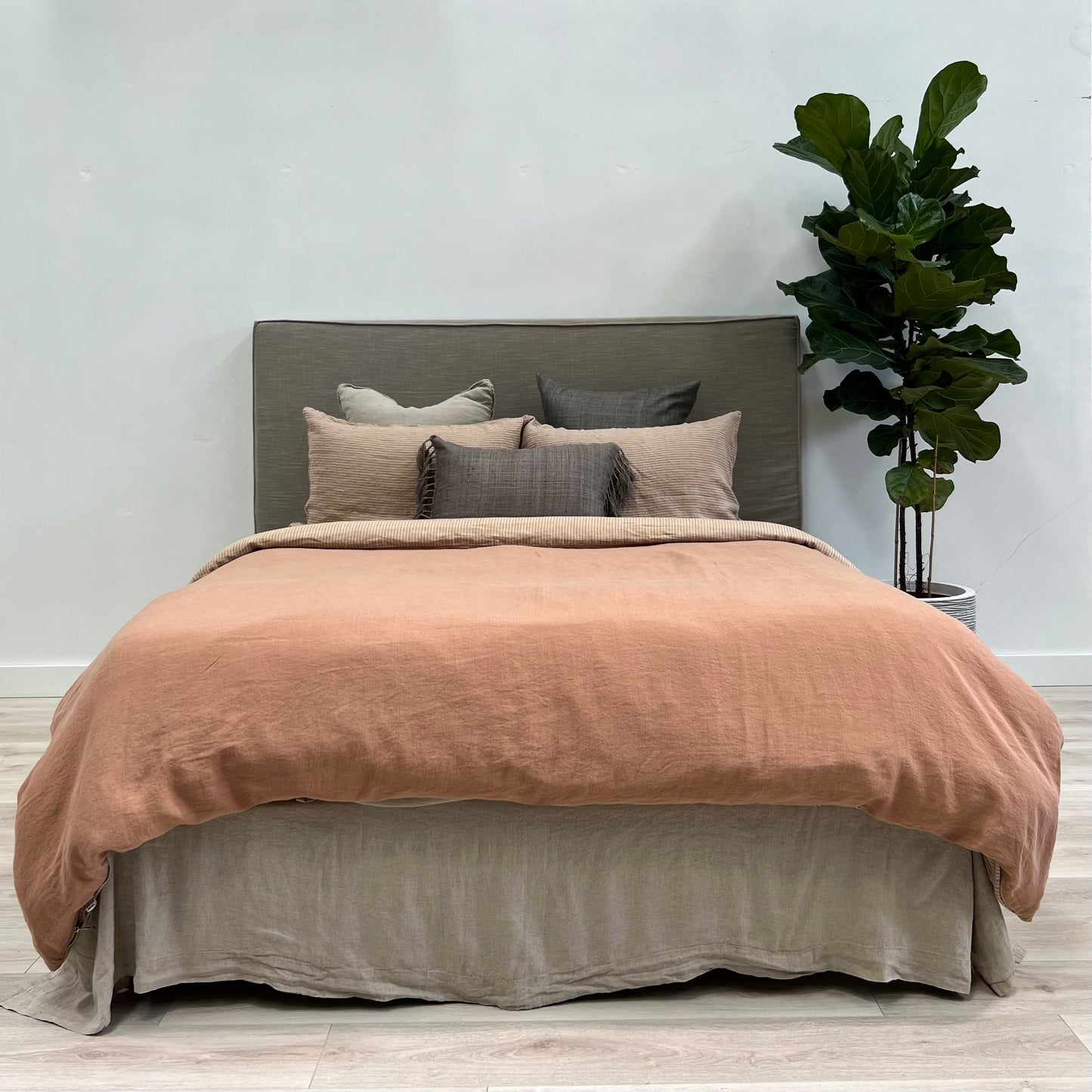 Noemi Reversible Quilt Cover Sandstone Stripe