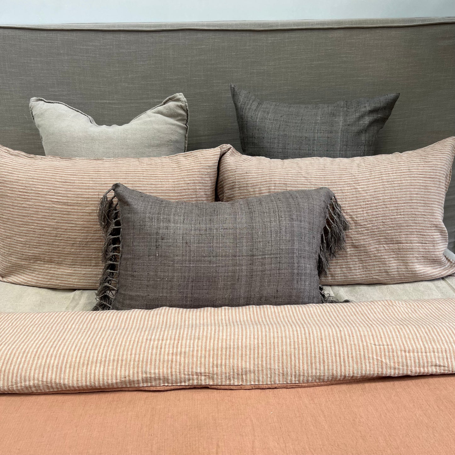 Noemi Reversible Quilt Cover Sandstone Stripe