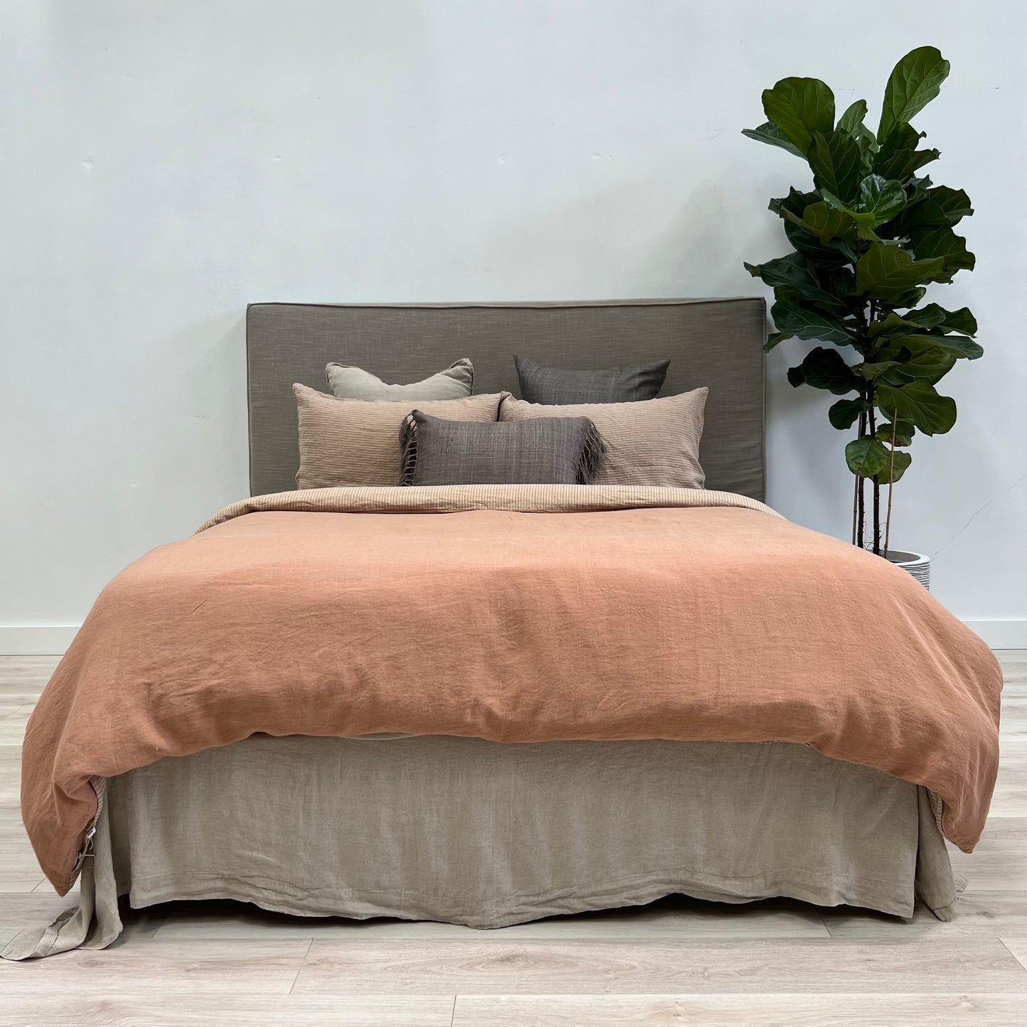 Noemi Reversible Quilt Cover Sandstone Stripe