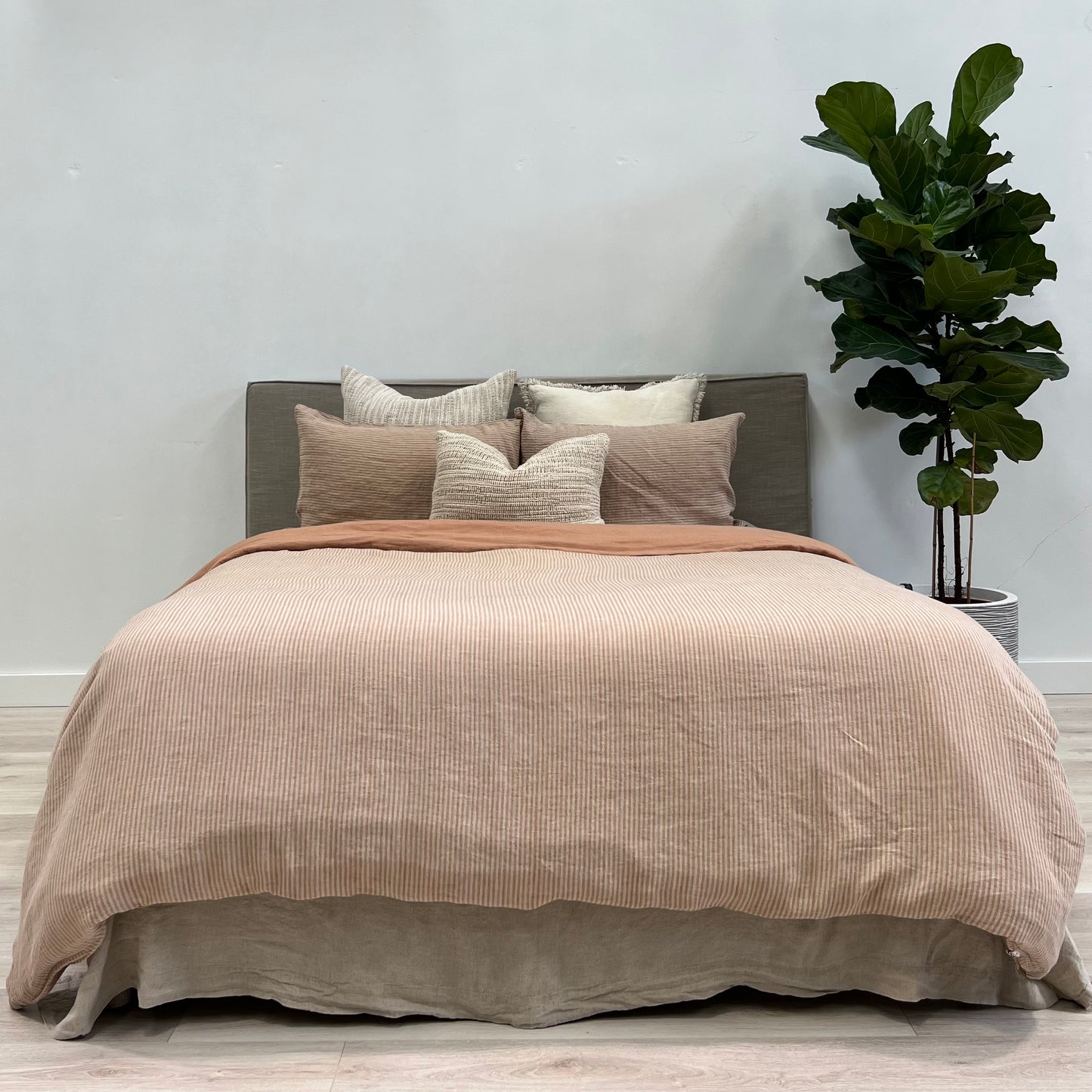 Noemi Reversible Quilt Cover Sandstone Stripe