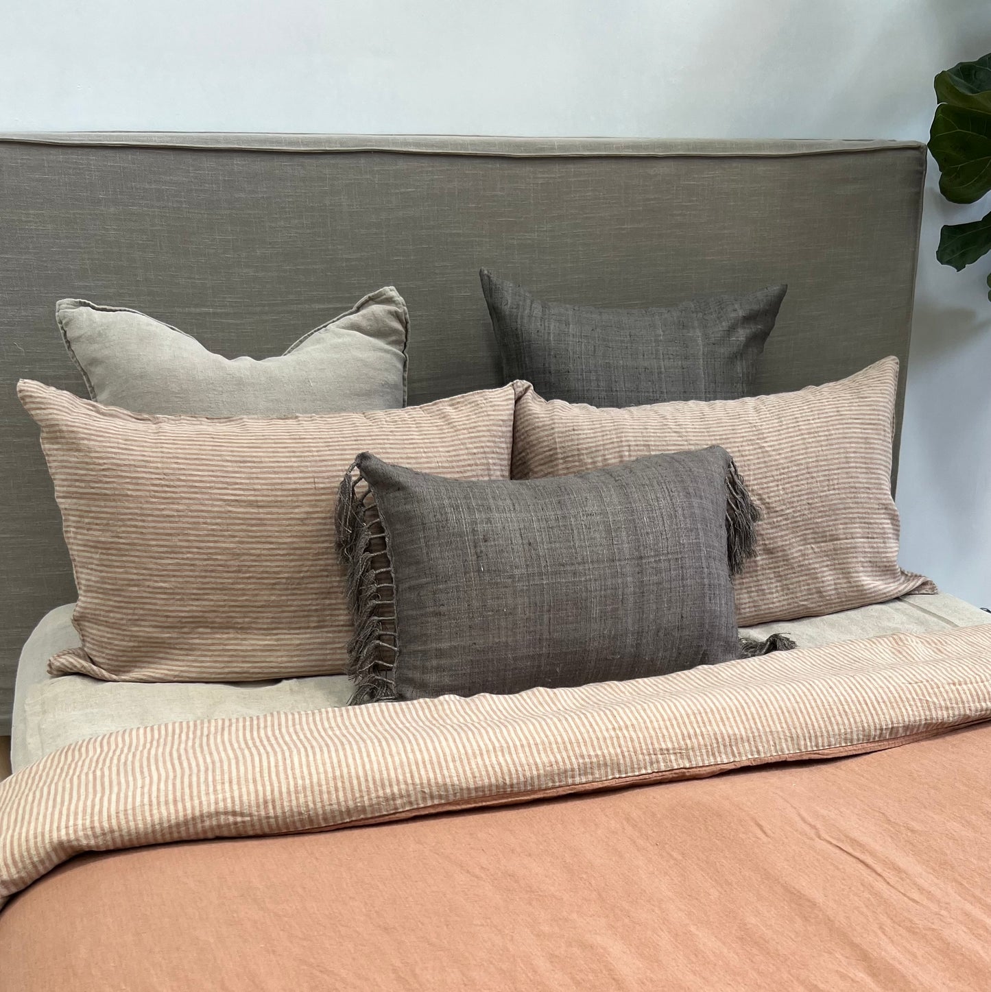 Noemi Reversible Quilt Cover Sandstone Stripe