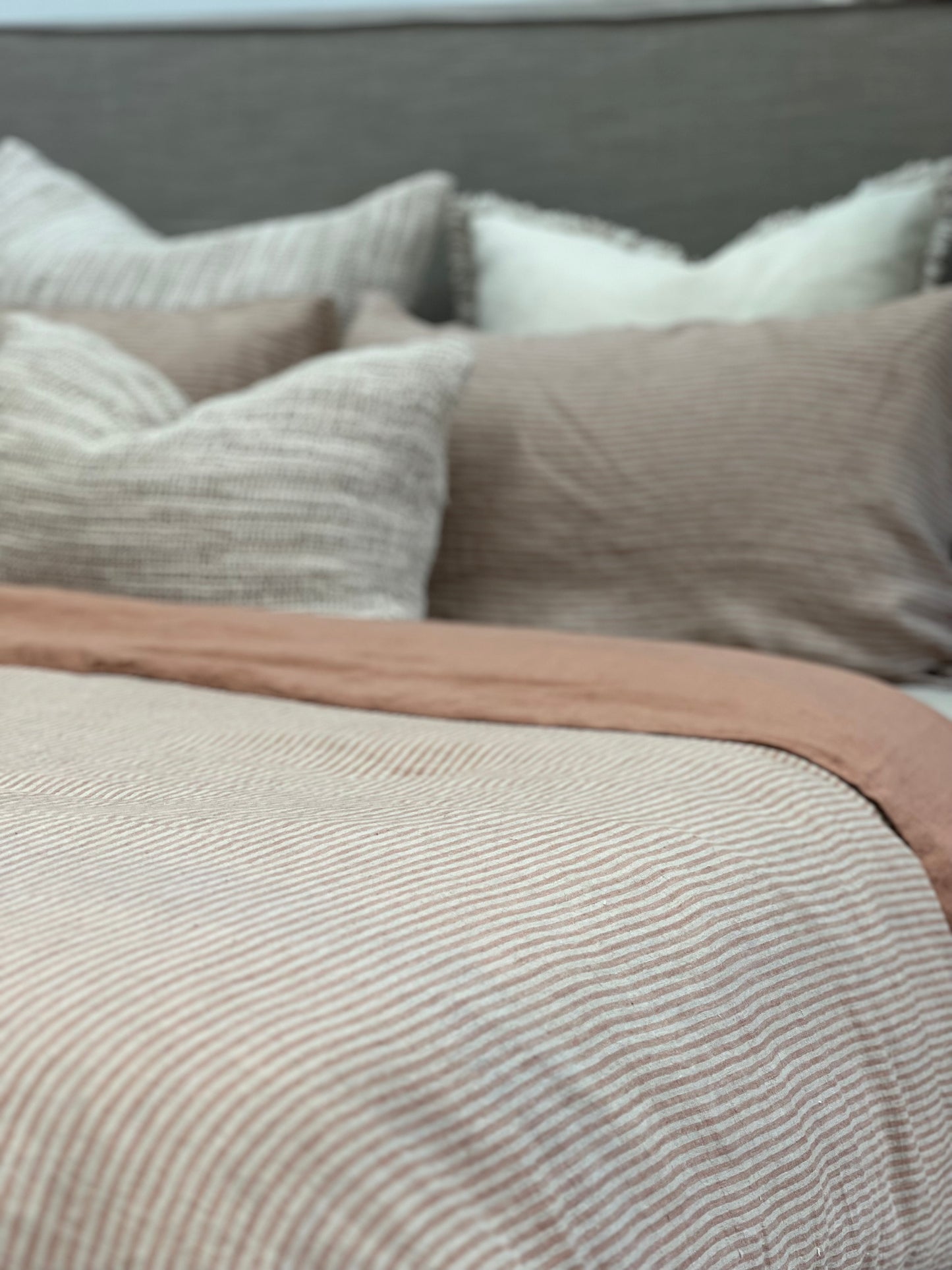 Noemi Reversible Quilt Cover Sandstone Stripe