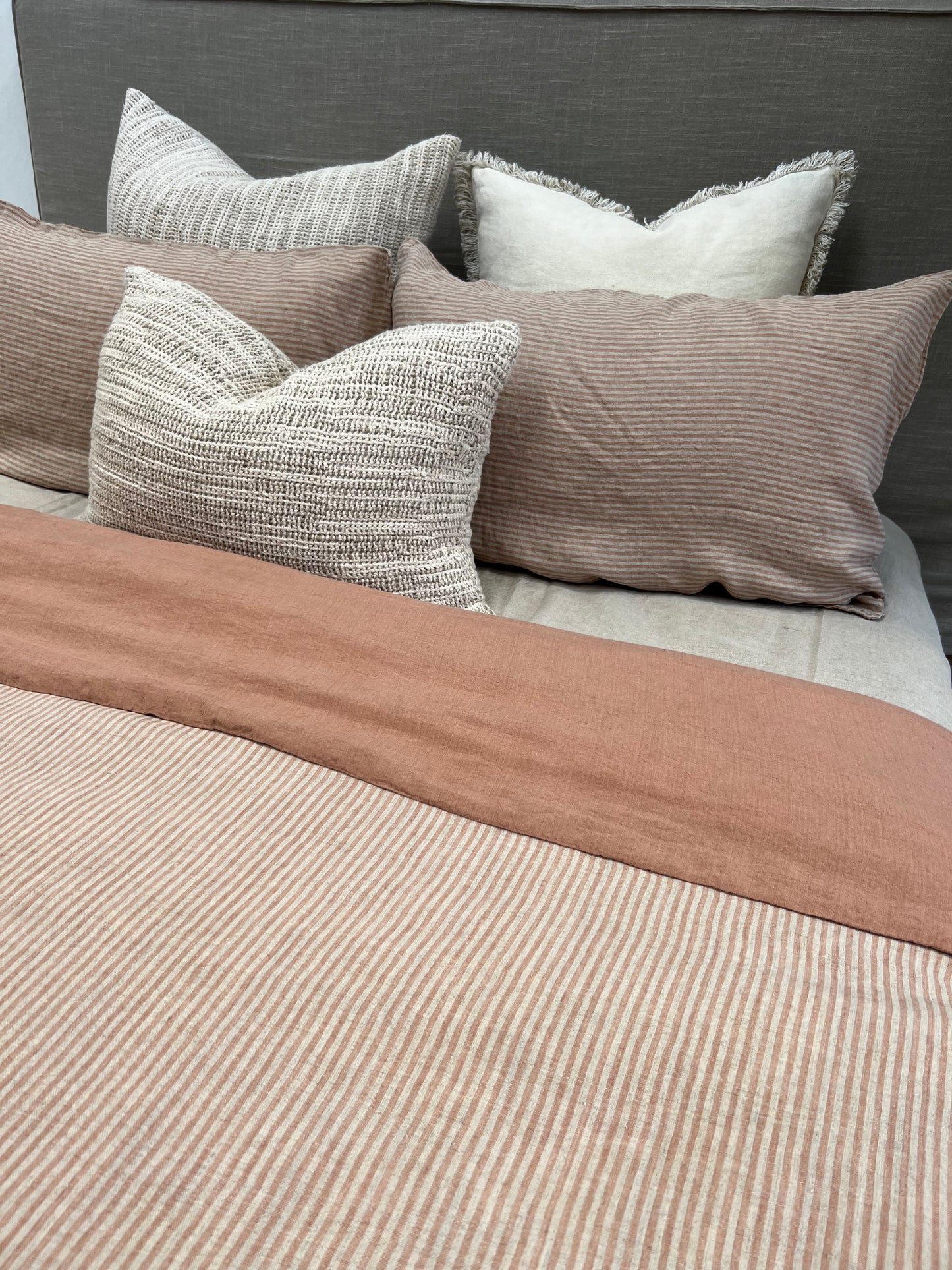 Noemi Reversible Quilt Cover Sandstone Stripe