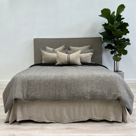 Noemi Reversible Quilt Cover Black Pinstripe