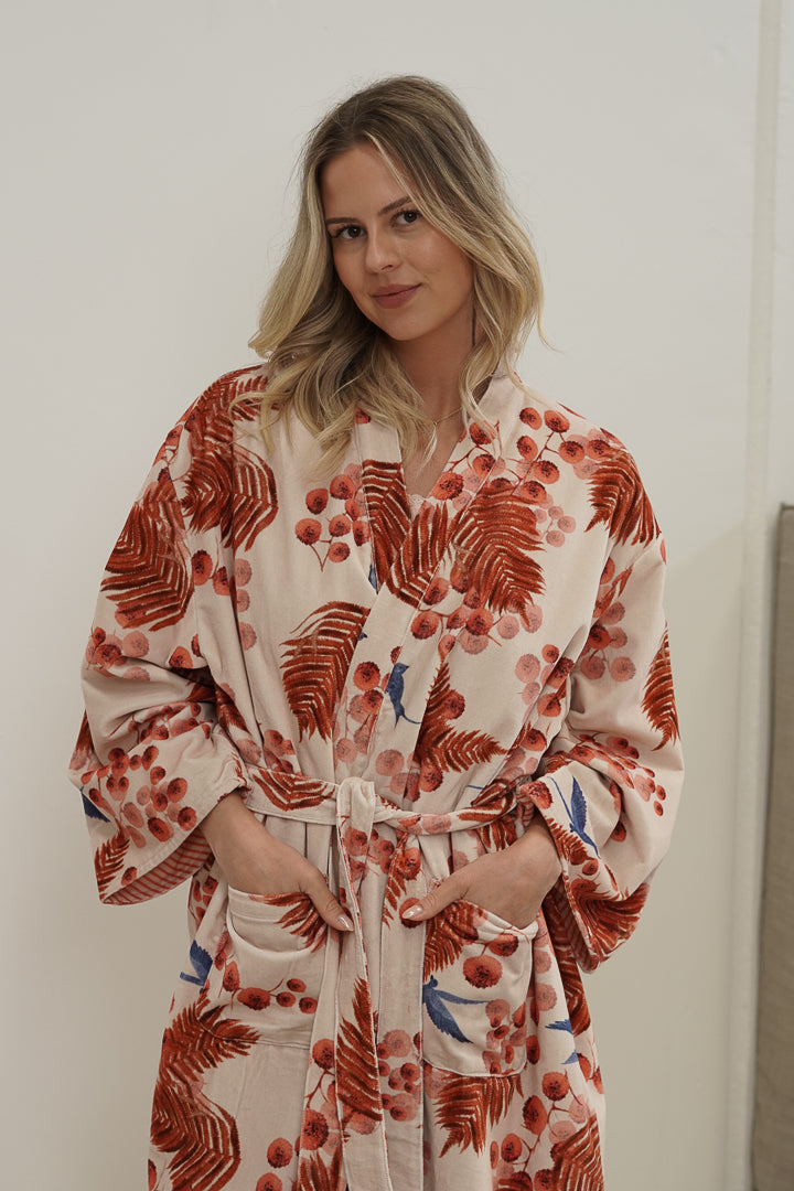 Bloom & Flight Blush Pink Velvet Robe
