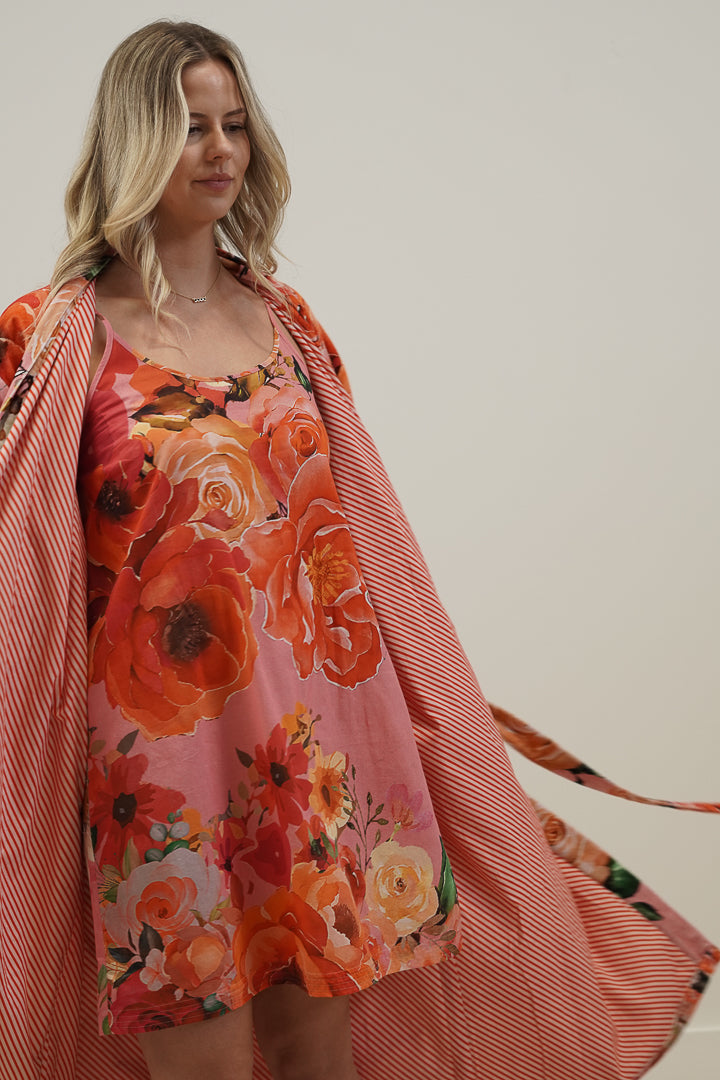 Tuscan Rose Pink Velvet Robe