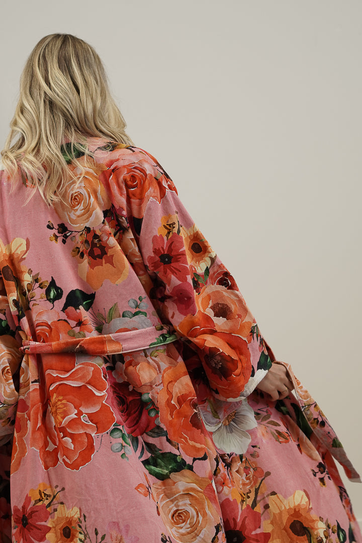 Tuscan Rose Pink Velvet Robe